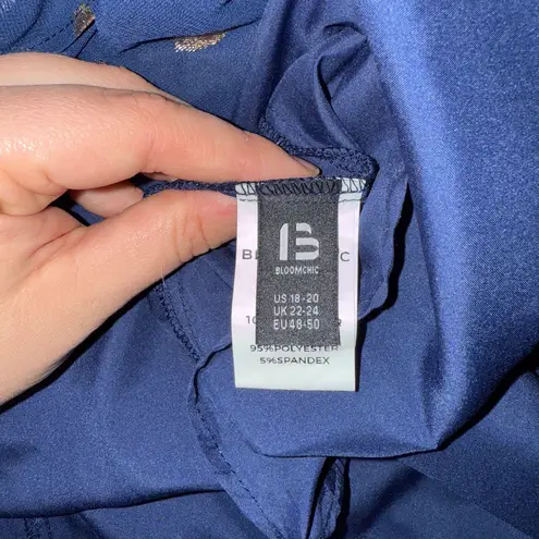 Bloomchic Navy Blue with Gold Dots Maxi Dress