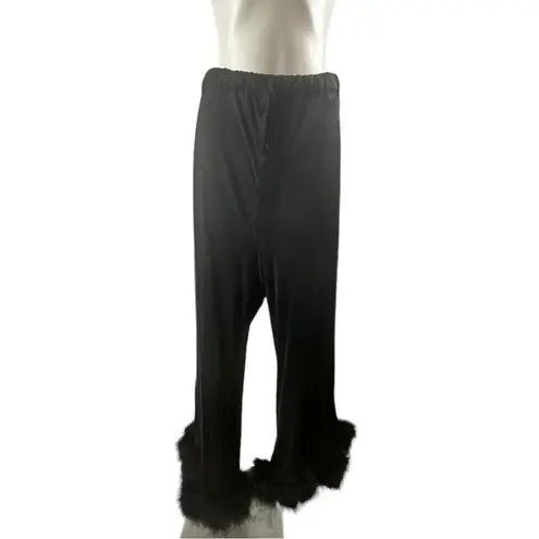 Sleeper Boudoir Feather Trim Flare Trousers NWT