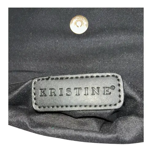 Kristine Black and Tan Clutch with Gold Accents