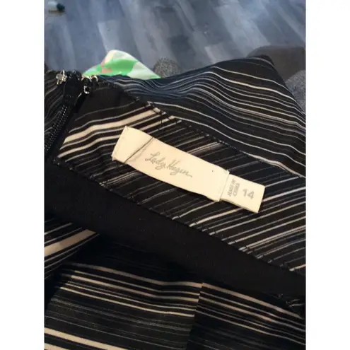 Lady Hagen Size 14 Black White Striped Skort skirt Women's golf pickleball