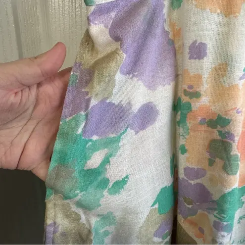 Classic Directions watercolor floral midi skirt size 36 White