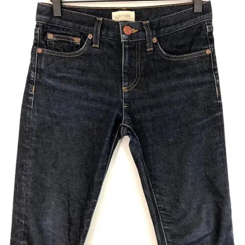 Crippen Dark Rinse Denim Slim Straight Cropped Jeans Deep Blue Size 24