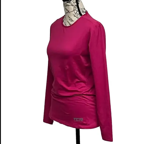 TCA Women's Stamina Long Sleeve Lightweight Running Top Pink Athleisure L Sporty Size L