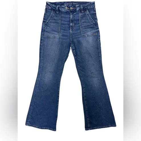 American Eagle  Next Level Curvy Super High-Waisted Flare Jeans-Sz 12 Regular