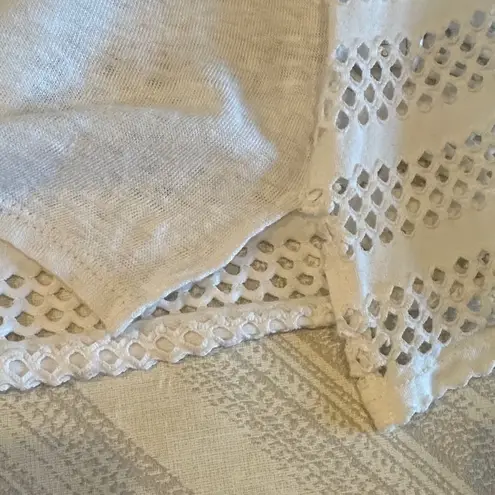 Generation Love Women’s White Mesh Sleeve & Back Women's Top - Size L