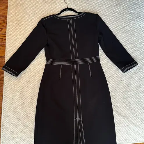 Etcetera Black dress with white contrast stitching and 3/4 sleeves