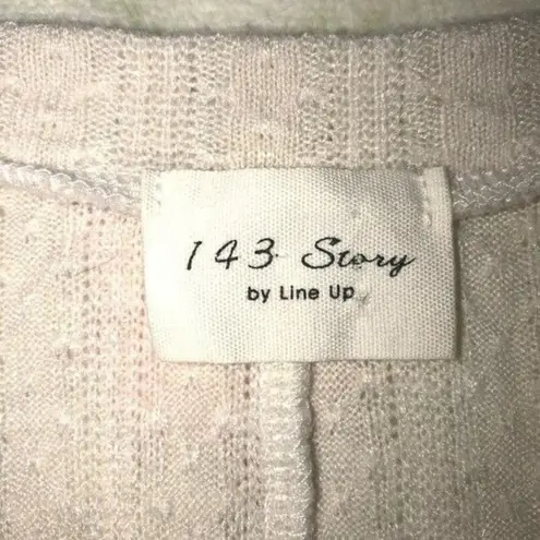 143 Story Womens Size Medium Knit Top Mixed Media Balloon Sleeve Sweater Top