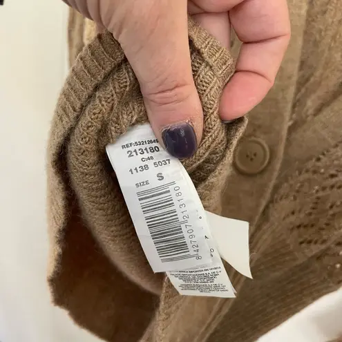 MNG Suit Open Knit Cardigan Sweater Deep V