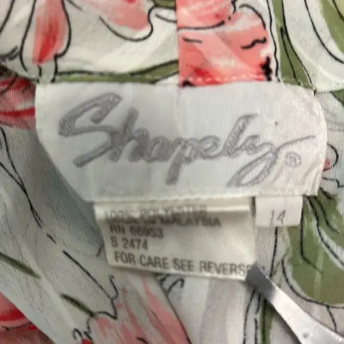 Vintage Floral tie front sheer blouses size 14 White