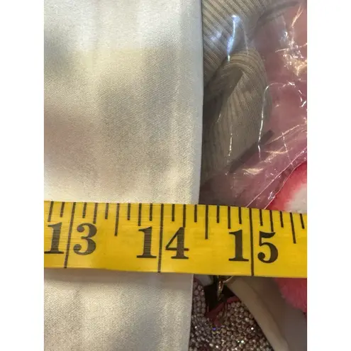 Retrofête Marilyn Tulip Miniskirt White Size XL White Faux Wrap Ruched Satin