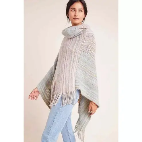 Anthropologie  Saturday Sunday Women Vera Fringed Poncho Multicolor One Size $98