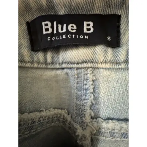 Blue B Collection Light Wash Cut Off Jean Shorts With Pink Rhinestone Detail, S