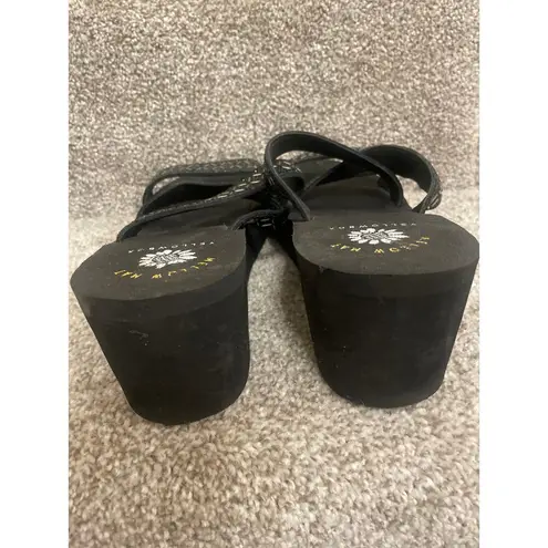 Yellow Box Women's Black Witney Beaded Wedge Sandal, 9