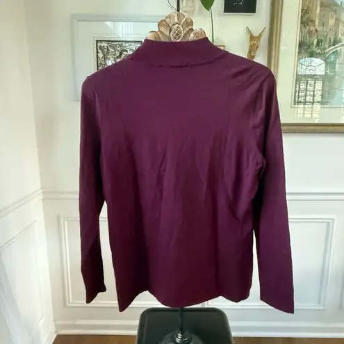 INC International Concepts Burgundy Mock Neck Lightweight Sweater Rhinestone Emb Red Size XL