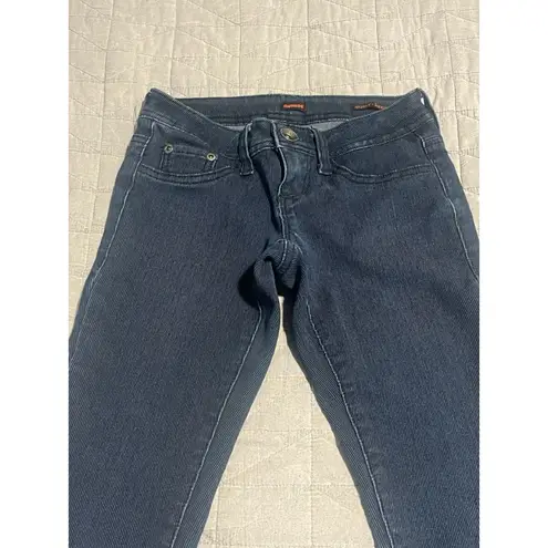 Dollhouse Skinny Legging Pants Womens Size 0 Blue Ribbed Tapered Low Rise Pant