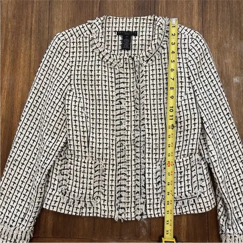 Apostrophe  Women’s Tweed Blazer Jacket Knit Preppy Fringe Petite Size 10P Zip