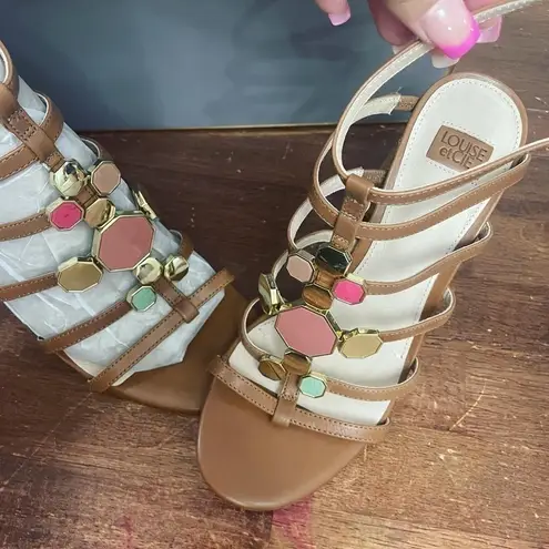 Louise et Cie NIB women’s Toasted Almond boho Strappy Comfy Heels -Sz 8M