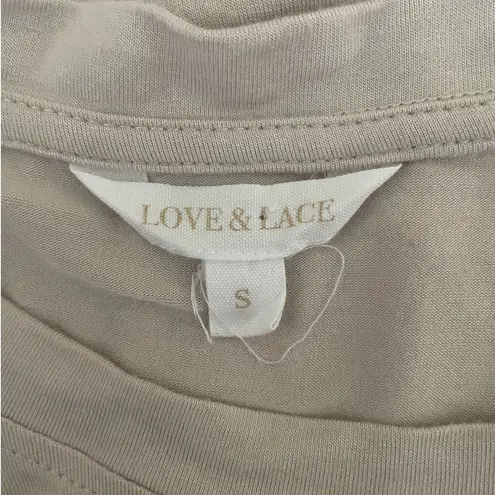 Love & Lace Women Top S Eiffel Tower Sheer Net Sleeve Paris Graphic Multi Media