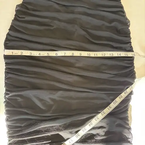 Mable Ruched Corset strapless tube midi dress sweetheart neckline black small