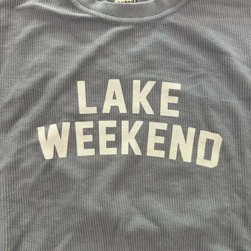 Chicka-d  Corded Crew Neck Pullover Sweatshirt Oversized “Lake Weekend” Med