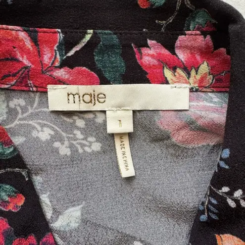 Maje Ciller Patchwork Floral Print Shirt Size Small