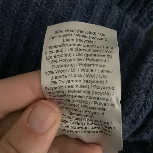 Ganni Rib Knit Cardigan Dutch Blue Boxy Wool Cropped Sweater