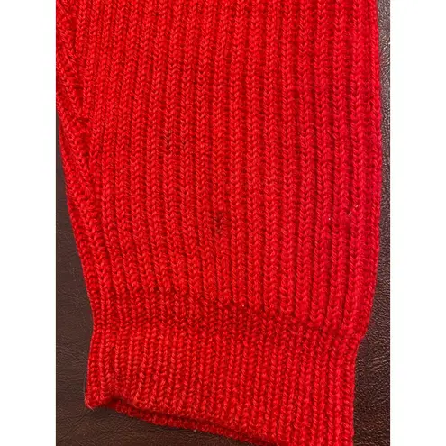G.H. Bass & Co Red Cable Knit Wool Zip Sweater Women’s M Mock Neck Classic Size M