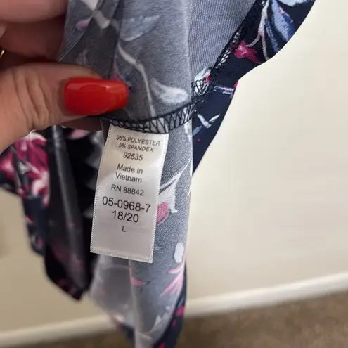 Woman Within plus size 18/20 Pink blue Maxi Sundress Sleeveless floral pockets