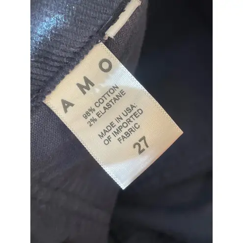 AMO Navy Blue Corduroy Utility Cropped Raw Hem Pants Size 27