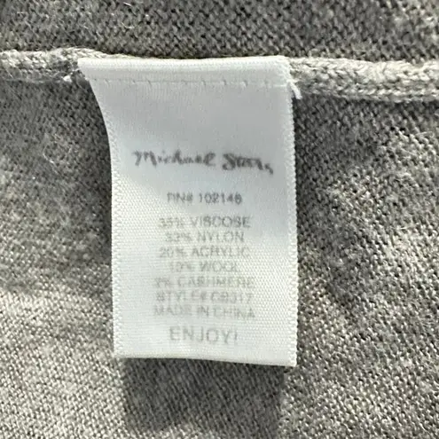 Michael Stars Galvan Sweater Womens Med Gray Wool Cashmere Long Sleeve Boat Neck