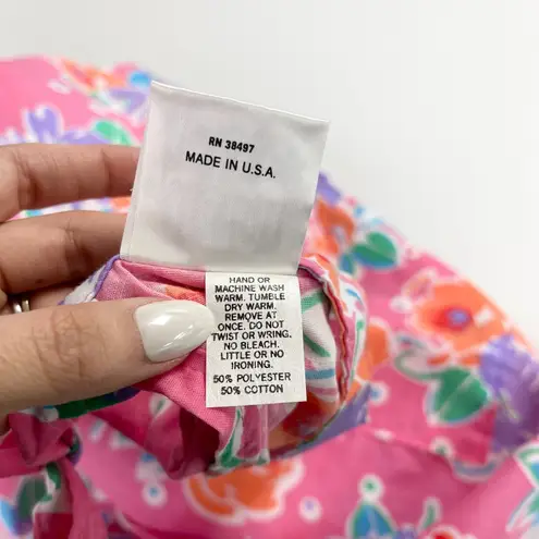 Design House Artist Smock Apron Floral Bright Painter Tunic Artsy USA Made Pink Size undefined