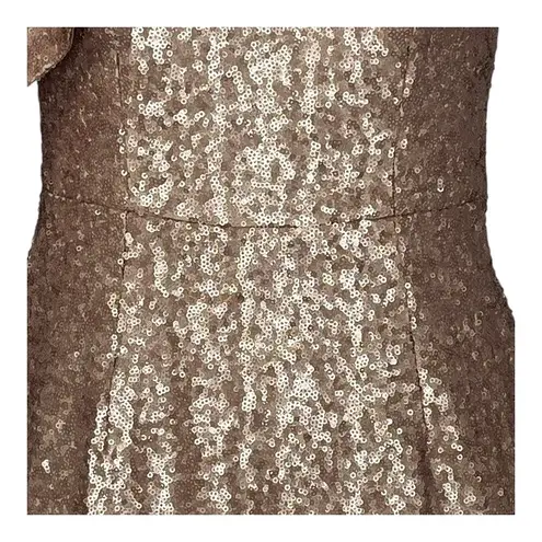 Dress the Population Anthro Dress The Population Savannah Sequin One Shoulder Rose Gold Dress XS NWT