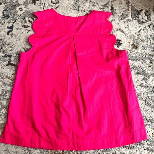 Maeve ANTHROPOLOGIE hot pink sleeveless scalloped edge blouse size 6