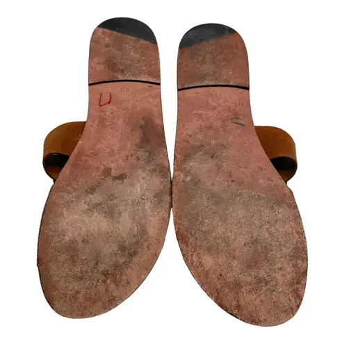 TRA MAD RKE Leather Brown and White Sandals Size 9