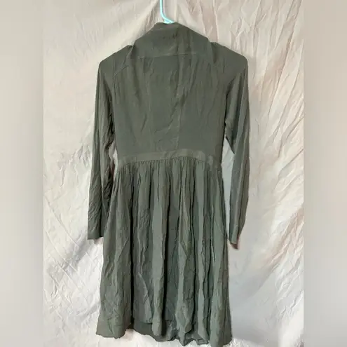 Anthropologie  parameter army green zip front dress size 0