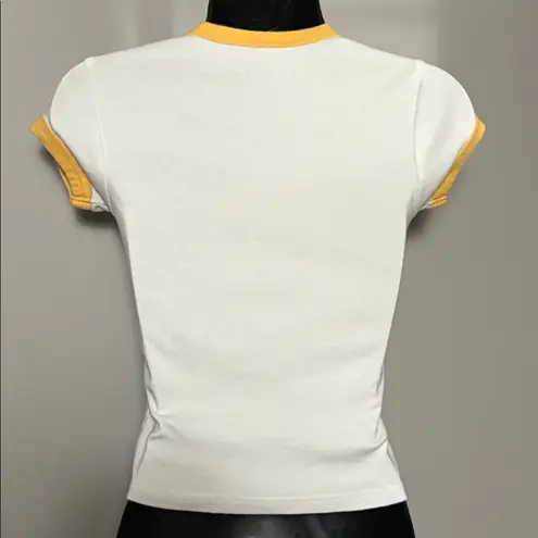 Gudetama by Sanrio x Forever 21 Small Ringer Crop T Shirt White