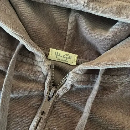 Brandy Melville  velour full zip hoodie