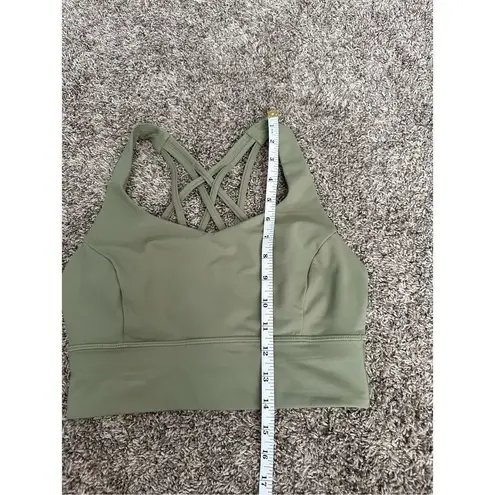 Lululemon  Free To Be Serene Sports Bra Longline Sage Green Size 6 Gym Strappy