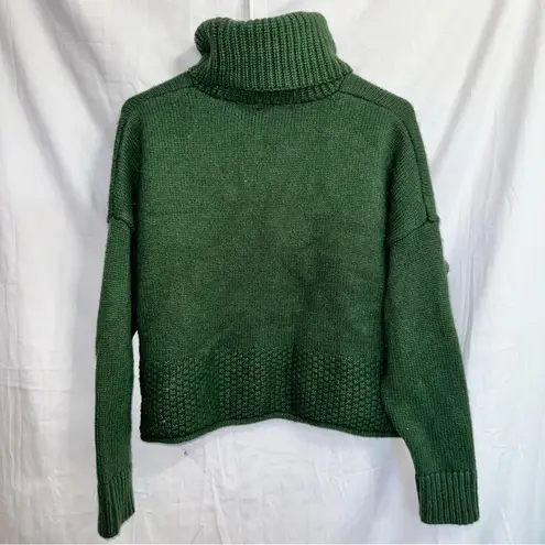 Madewell  Green Chunky Knit Turtleneck Pullover Sweater size medium