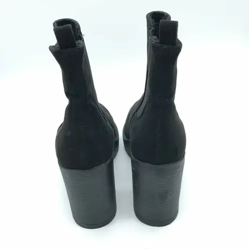 ASOS  Womens Ankle Chelsea Boots Block Heel Platform Faux Suede Black UK 5W US 7W - Image 3