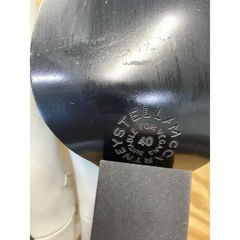 Stella McCartney Riding Boot Women's 9.5 White Leather Mid-Calf Square Toe S51