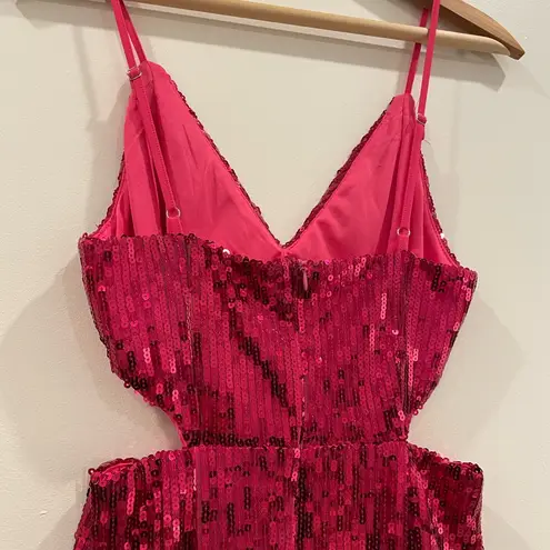 NWT Sequin Pink Fringe Cut