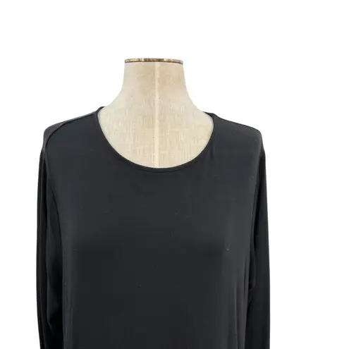 Betabrand Sweatshirt Travel Dress Long Sleeve Jersey Modal Silk Black Size XL