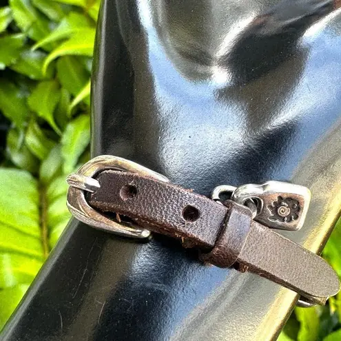 Uno de 50 Desertica silver plated faux pearl brown leather bracelet