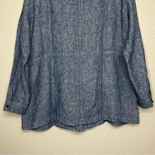 Coldwater Creek NWOT 100% Linen Oversized Button Down Shacket Jacket