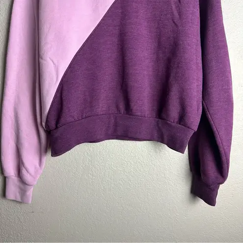 Aviator Nation Rare Crewneck Purple Colorblock lightning bolt Sweater size M
