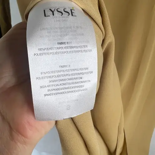 Lysse ' New York Mustard Neutral Two Tone Soft Keyhole Pullover Tunic Top Sz SM