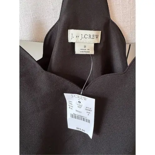 NWT J Crew Scallop Trim Tank Top in Black Size 2