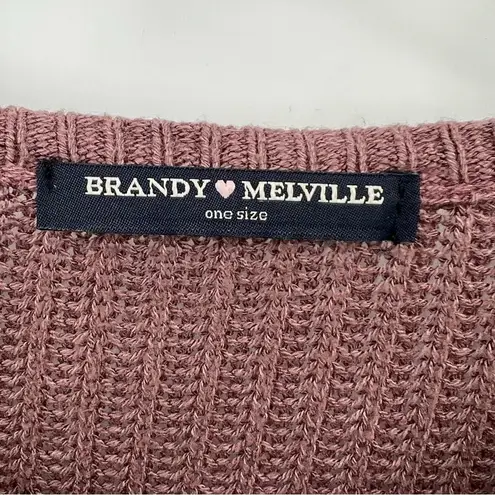 Brandy Melville  brown rib knit crew pullover sweater one size XL