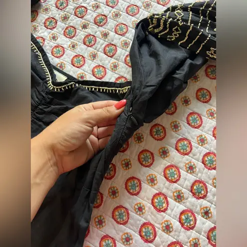 Farm Rio EUC Beaded Jungle Black Midi Dress Size Small Retails $398